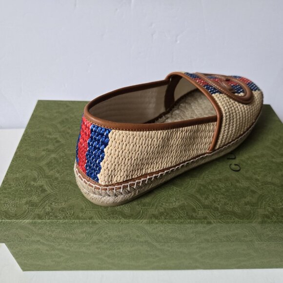 NIB Gucci Men's raffia interlocking G espadrilles G 10.5 US 11 - Picture 8 of 9